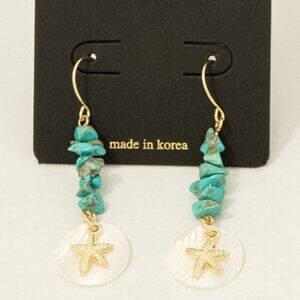 DARCEY TURQUOISE STARFISH DANGLE EARRINGS